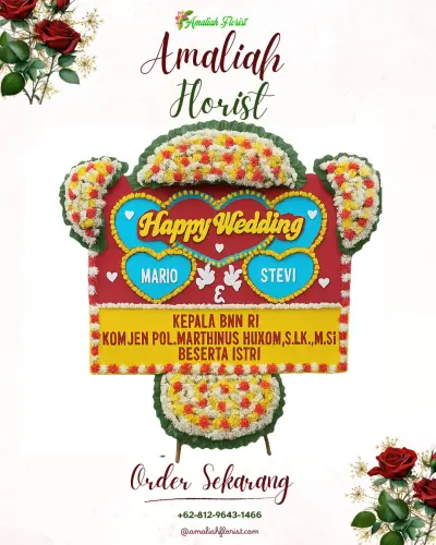 Karangan Papan Bunga Pernikahan di Petungsewu